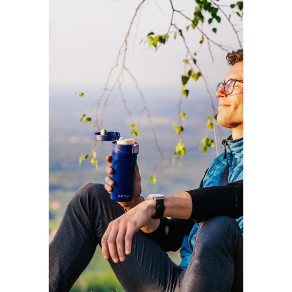 Tmavomodrý cestovný termohrnček Vialli Design Fuori, 400 ml-image-4