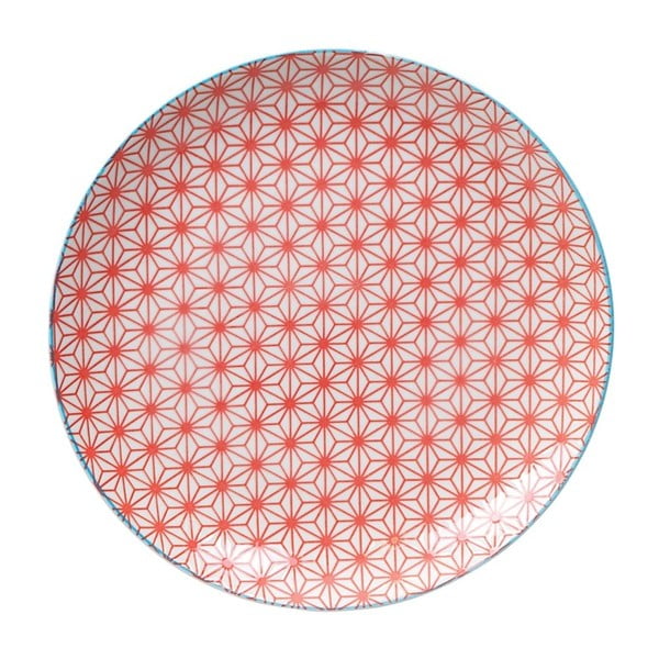 Červený porcelánový tanier Tokyo Design Studio Star, ⌀ 25,7 cm
