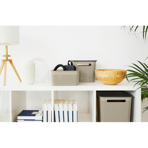 Béžový úložný košík z recyklovaného plastu Brisen - Rotho-image-2