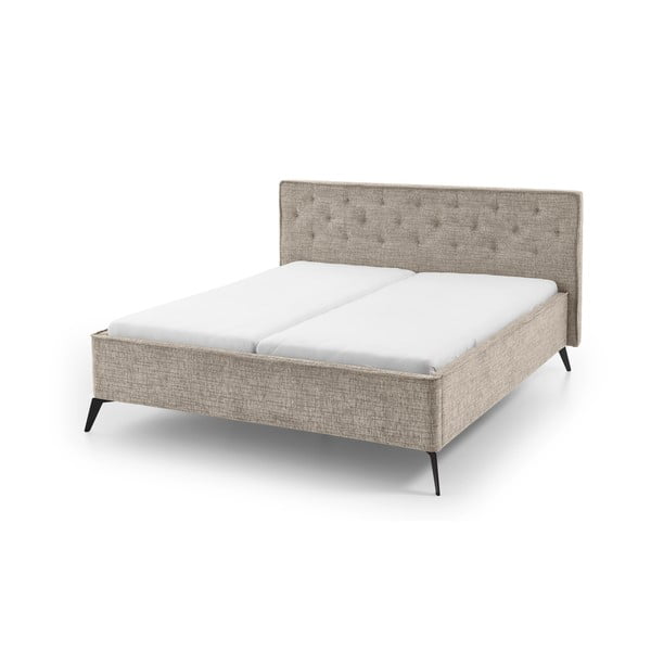 Béžová čalúnená dvojlôžková posteľ bez roštu 180x200 cm Alicante – Meise Möbel