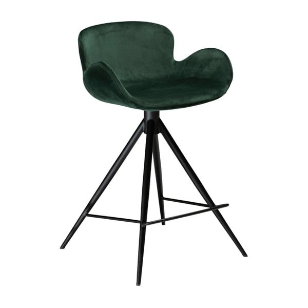 Tmavozelená barová stolička DAN–FORM Denmark Gaia Velvet, výška 87 cm