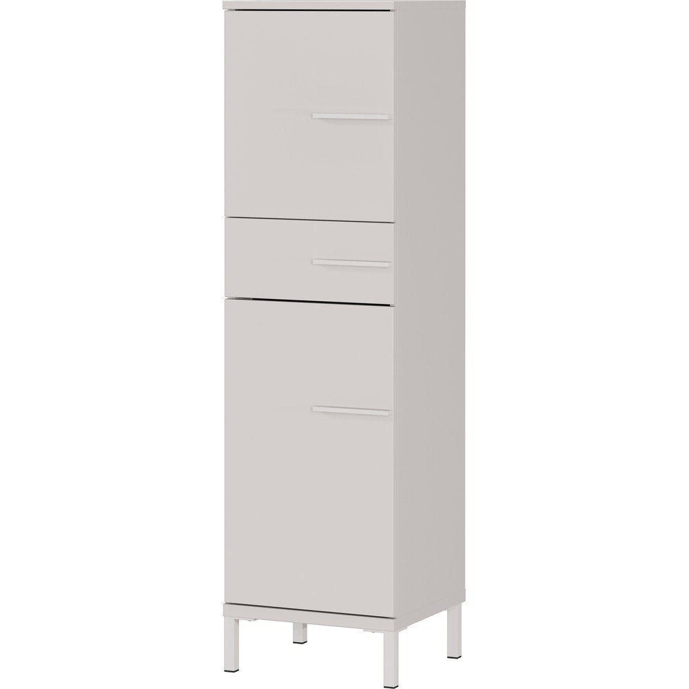 Krémová matná vysoká/úzka kúpeľňová skrinka 34x123 cm Laurino – Germania