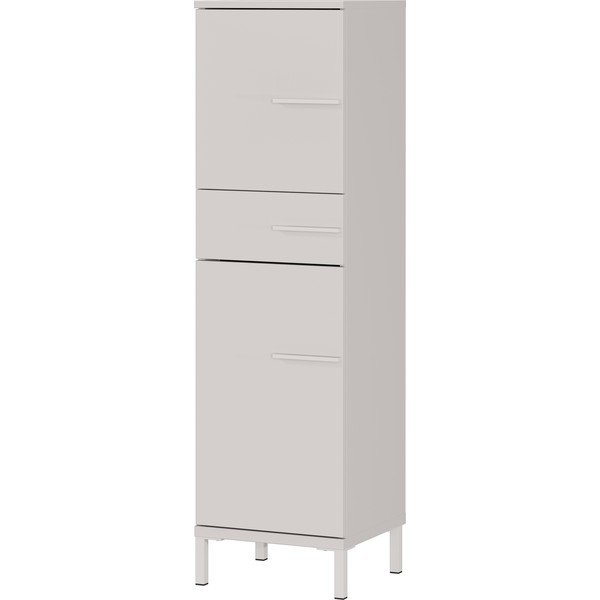 Krémovobiela matná vysoká/úzka kúpeľňová skrinka 34x123 cm Laurino – Germania