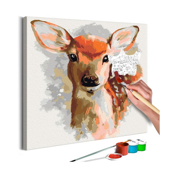 DIY set na tvorbu vlastného obrazu na plátne Artgeist Charming Fawn, 40 × 40 cm