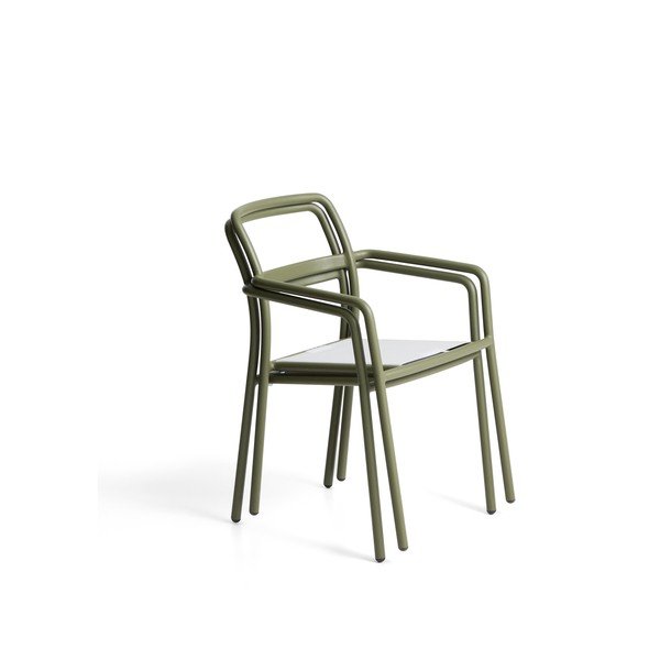 Zelená polstrovaná záhradná stolička Linosa – Kave Home-image-4