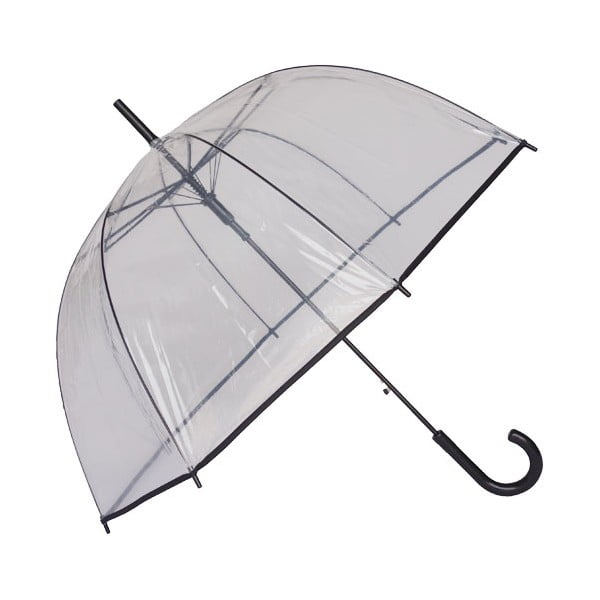 Transparentný tyčový dáždnik s čiernymi detailmi Birdcage Border, ⌀ 81 cm