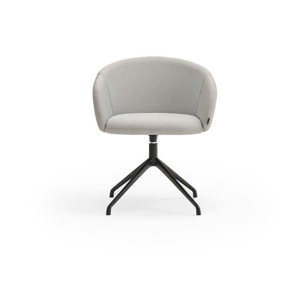 Svetlosivé čalúnené jedálenské kreslo s podrúčkami Add – Teulat-image-1