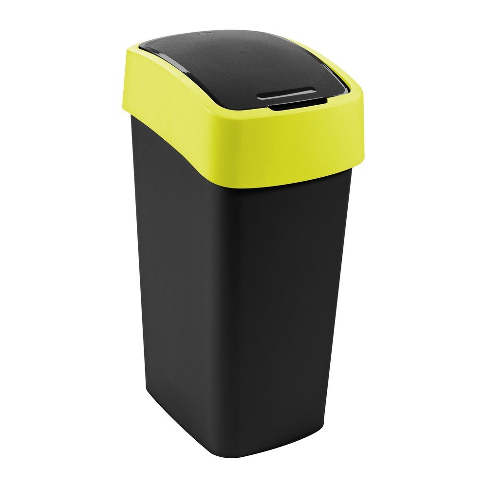 E-shop Žltý/čierny plastový odpadkový kôš na triedený odpad 45 l Flip Bin – Curver