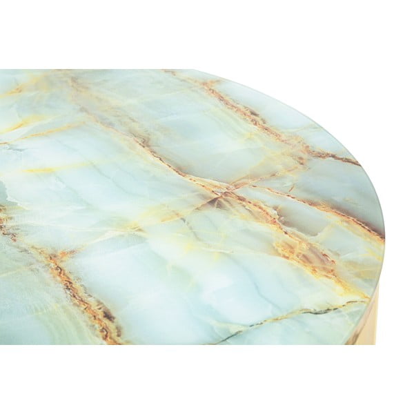 Bielo-zlatý konferenčný stolík Mauro Ferretti Sepa, ø 75 cm-image-4