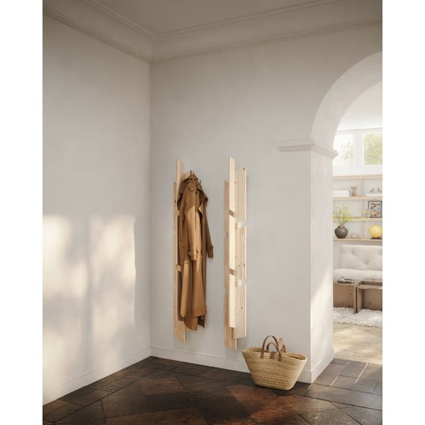 Nástenný vešiak z borovicového dreva v prírodnej farbe 26 cm Keeper – Karup Design-image-1