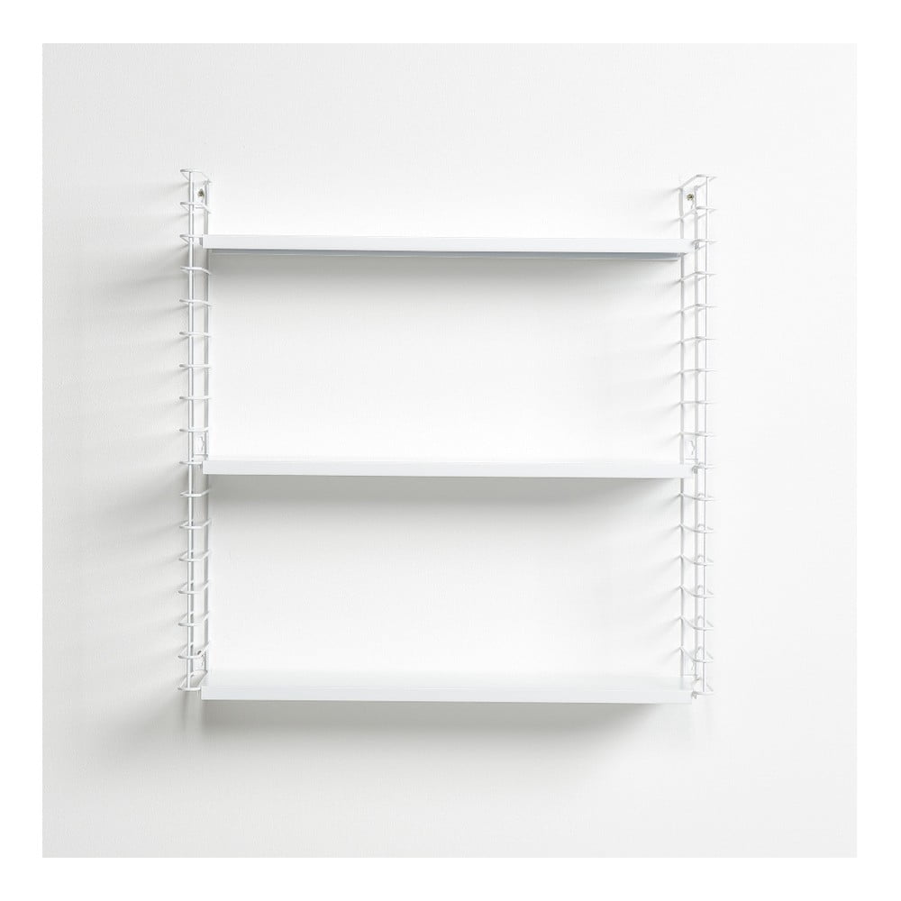 Trojposchodový regál s bielymi policami Metaltex Libro, šírka 70 cm