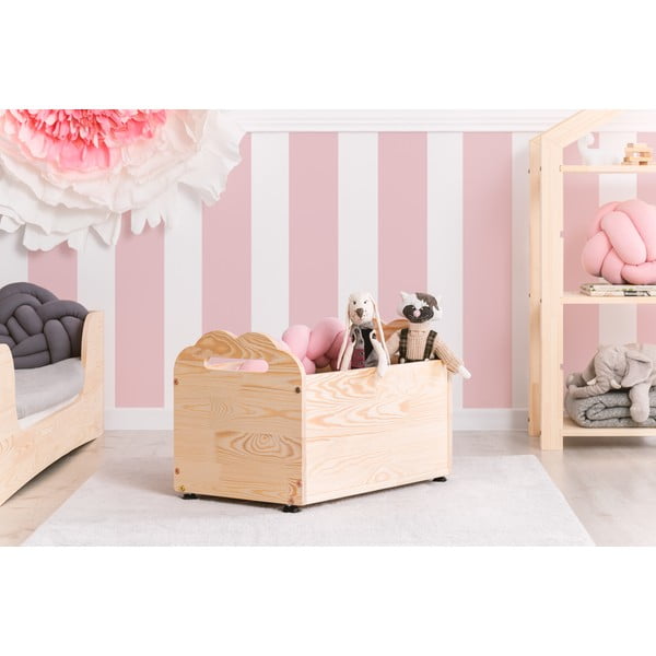 Pojazdný úložný box z borovicového dreva Adeko Kutu Coma, 60 cm-image-1