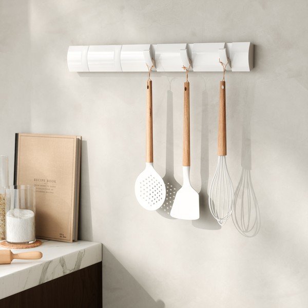 Matne biely nástenný vešiak z borovicového dreva 51 cm Flip – Umbra-image-2