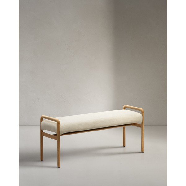 Lavica v krémovej a prírodnej farbe Macaret – Kave Home-image-1