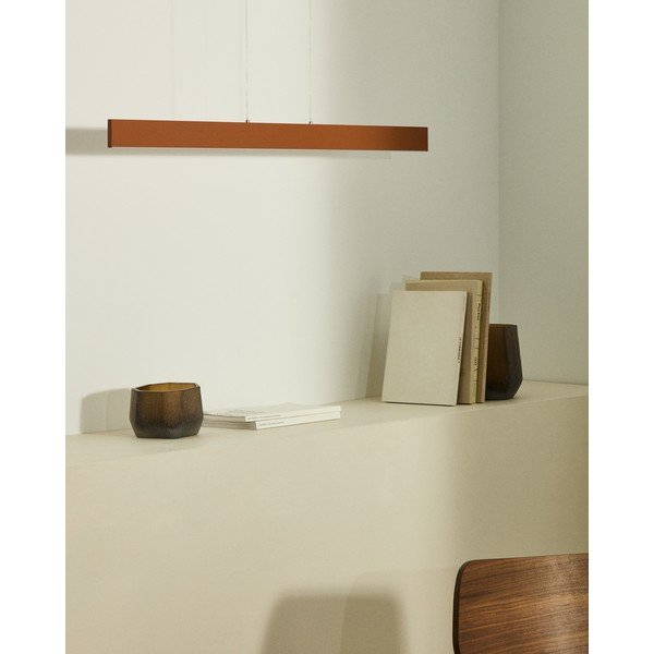 LED závesné svietidlo v terakotovej farbe s kovovým tienidlom Boadella – Kave Home-image-1