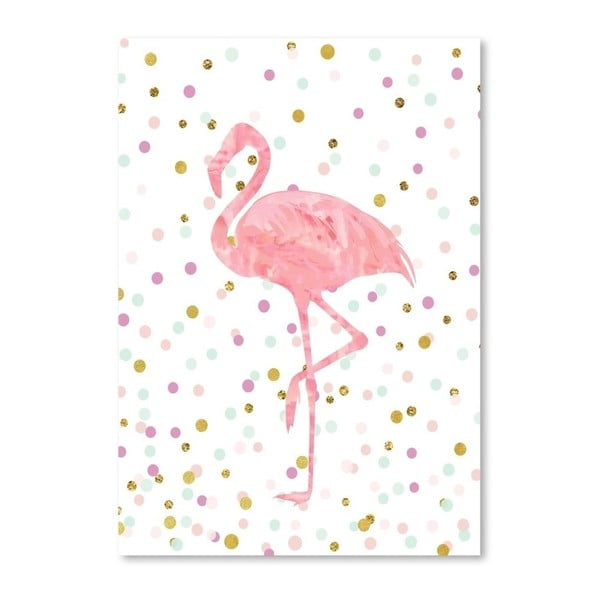 Plagát Americanflat Flamingo on Confetti, 30 x 42 cm