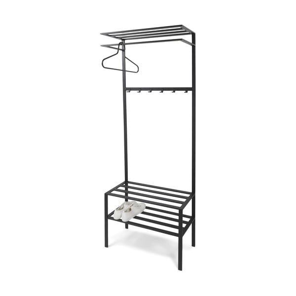 Čierna kovová predsieňová zostava 70x178x29 cm Ivar – Spinder Design-image-2