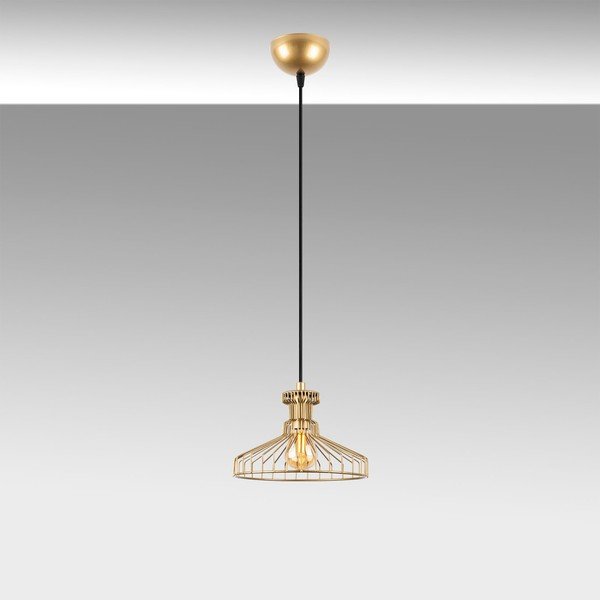 Závesné svietidlo v zlatej farbe s kovovým tienidlom ø 23 cm Events – Opviq lights-image-3