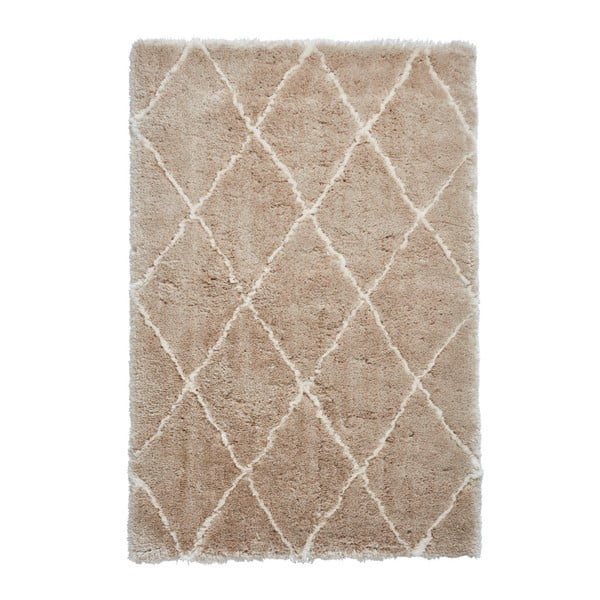 Béžovo-krémový ručne tuftovaný koberec Think Rugs Morocco Beige & Cream, 120 × 170 cm