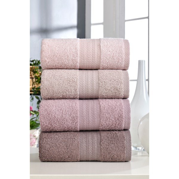 Ružové bavlnené uteráky v súprave 4 ks 50x90 cm – Mila Home
