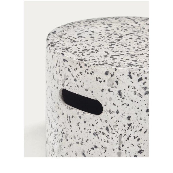 Biely betónový odkladací stolík Kave Home Jenell, ⌀ 35 cm-image-2