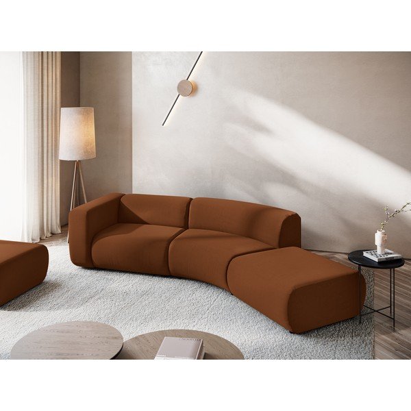 Oranžová/hnedá zamatová leňoška (pravý roh) Ekahi – Makamii-image-1