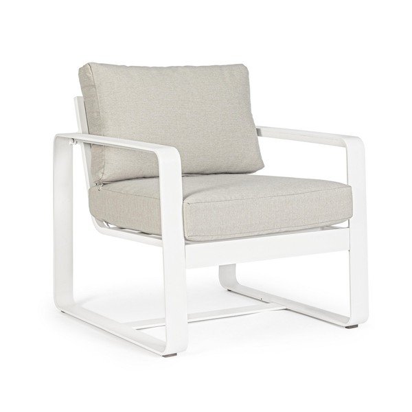 Biele kovové záhradné kreslo Merrigan   – Bizzotto