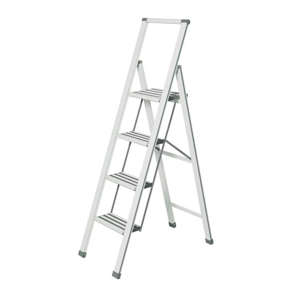 Biele skladacie schodíky Wenko Ladder, 153 cm