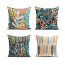 Súprava 4 obliečok na vankúše Minimalist Cushion Covers Colorful Leaves, 43 x 43 cm