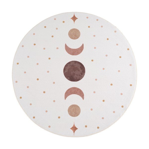 Krémovobiely prateľný detský koberec ø120 cm Coco 1136 – Ayyildiz Carpets