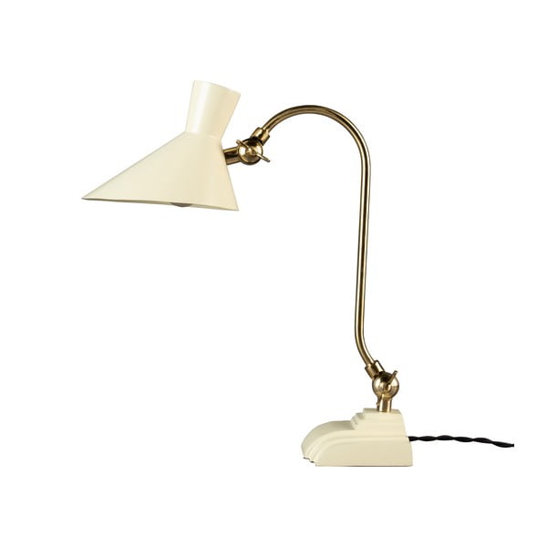 Krémová/v zlatej farbe stolová lampa s kovovým tienidlom (výška 45 cm) Gaia – Dutchbone