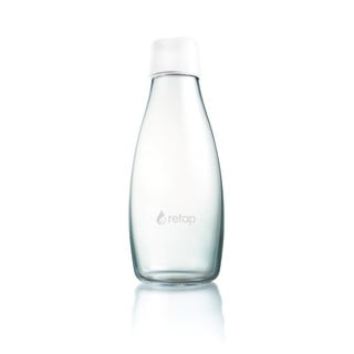 Biela sklenená fľaša ReTap s doživotnou zárukou, 500 ml