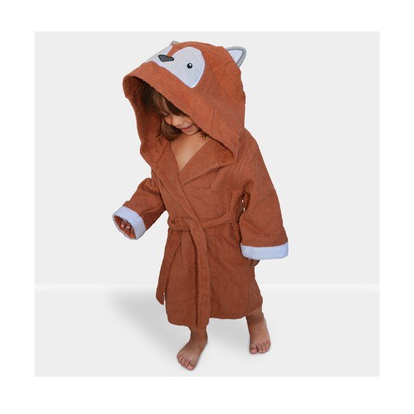 Oranžový bavlnený detský župan veľkosť L Fox - Rocket Baby-image-3