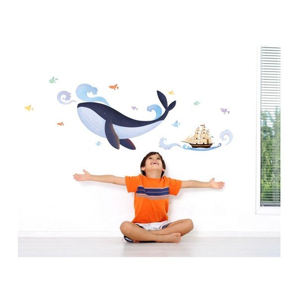 Samolepka Whale, Boat and Fishes-image-3