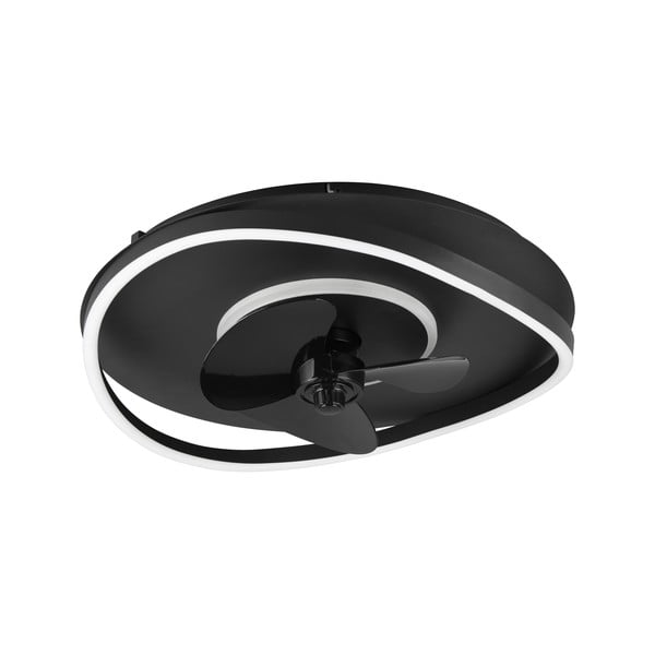 Matne čierne LED stropné svietidlo Sortland – Trio