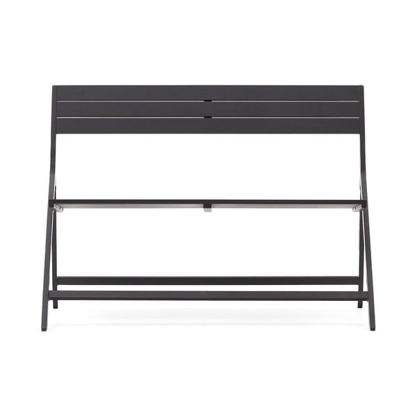 Čierna kovová záhradná lavica Torreta – Kave Home-image-2