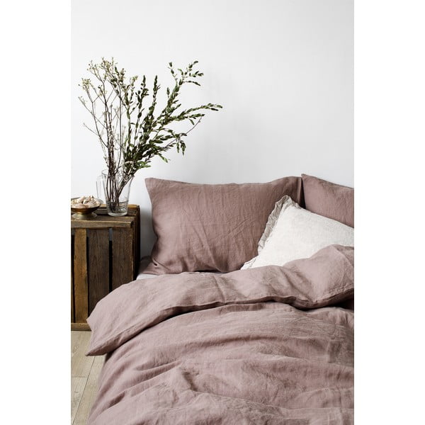 Starofialová ľanová obliečka na vankúš Linen Tales, 70 x 90 cm-image-2