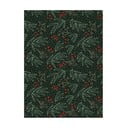 5 hárkov čierno-zeleného baliaceho papiera eleanor stuart Winter Floral, 50 x 70 cm