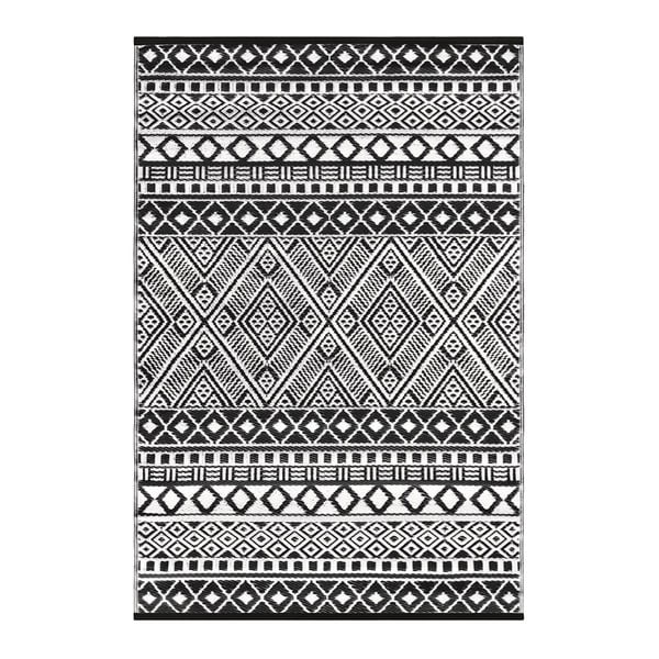 Čierno-biely vonkajší koberec Green Decore Relic, 150 x 240 cm-image-1