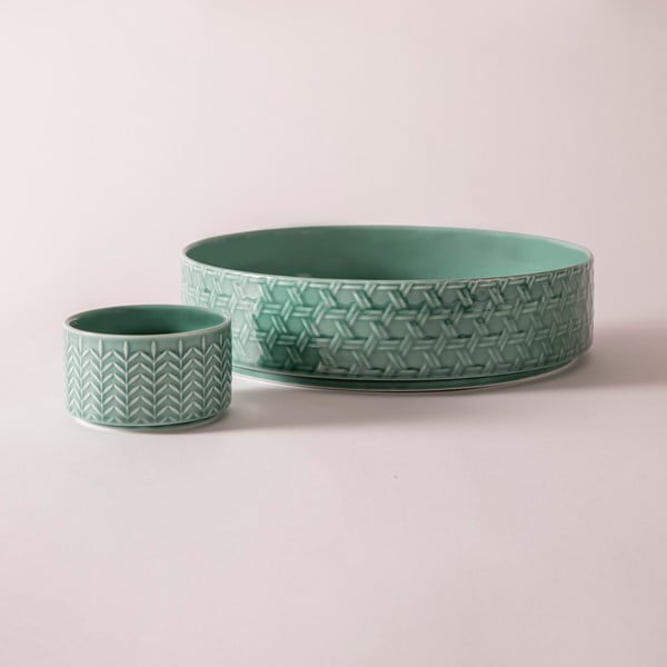 Tyrkysové porcelánové servírovacie misy v súprave 2 ks ø 30 cm Heath Jade – Ladelle-image-2