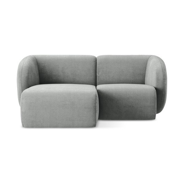 Sivá ženilková rohová pohovka (ľavý roh/s leňoškou) Lani – Makamii