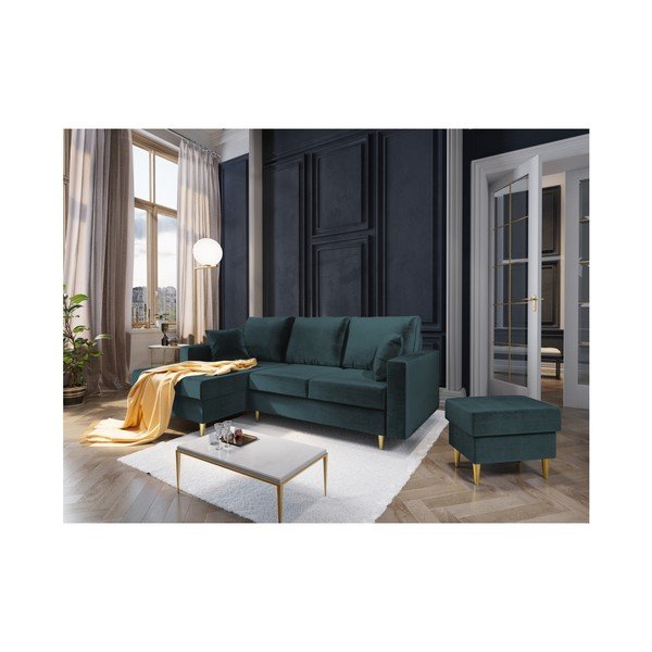 Petrolejovomodrý puf Mazzini Sofas Muguet, 60 × 45 cm-image-3