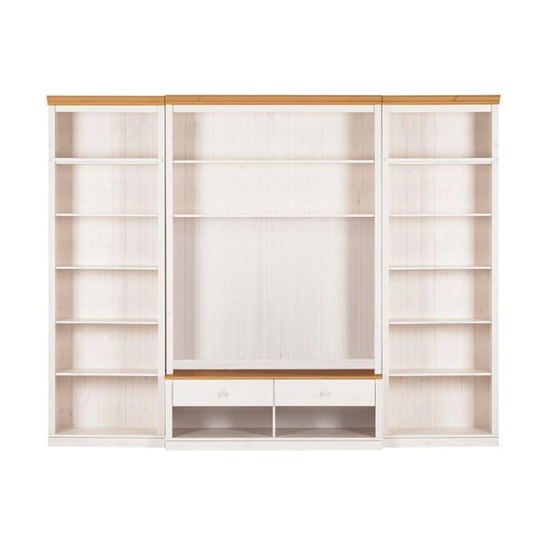 Biela TV zostava z borovicového dreva 288x223 cm Anita – Støraa