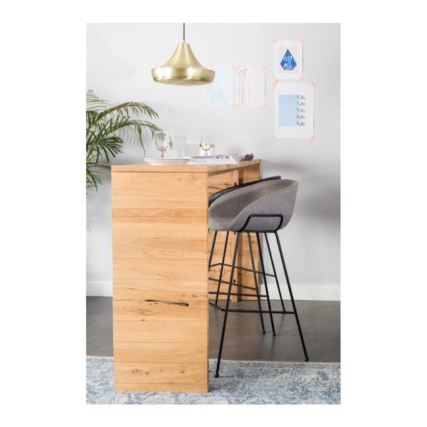 Sivé čalúnené barové stoličky v súprave 2 ks (výška sedadla 65 cm) Feston – Zuiver-image-1