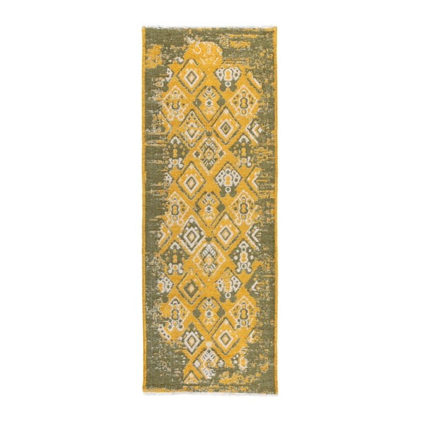 Žlto-zelený obojstranný koberec Homemania Halimod Maleah, 77 × 200 cm