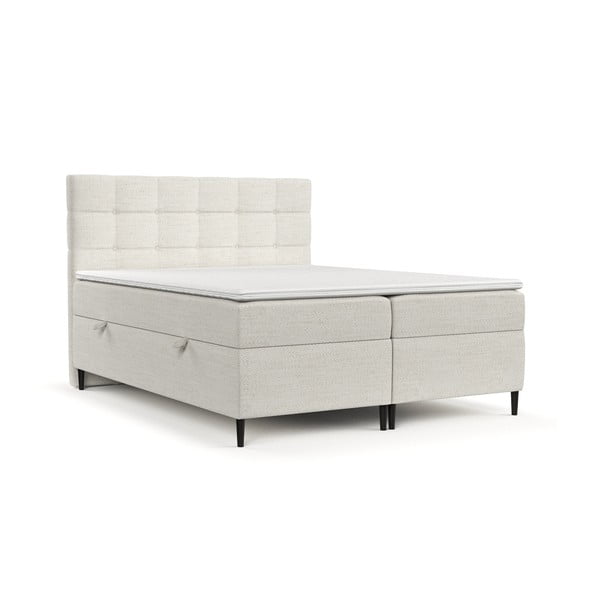 Krémovobiela boxspring posteľ s úložným priestorom 160x200 cm Urbaneo – Maison de Rêve