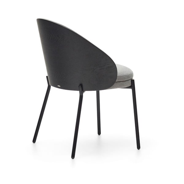 Čierne/sivé čalúnené jedálenské kreslo Eamy – Kave Home-image-4