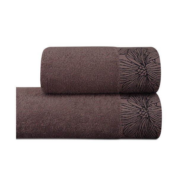 Hnedý froté bavlnený uterák 50x100 cm Valencia – My House-image-2