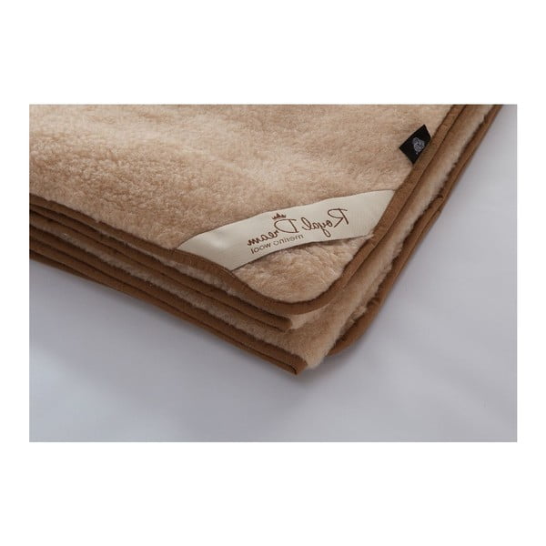 Hnedá vlnená deka Royal Dream Merino, 90 × 200 cm