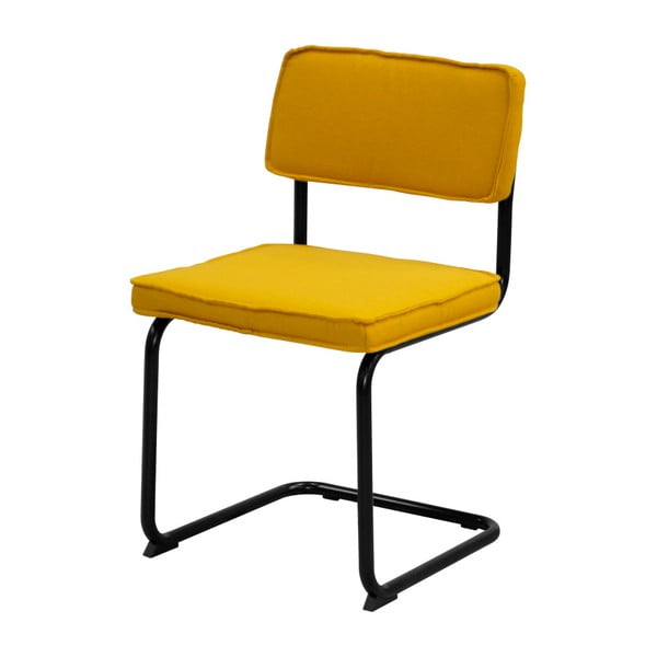 Žltá stolička s čiernou podnožou Aemely